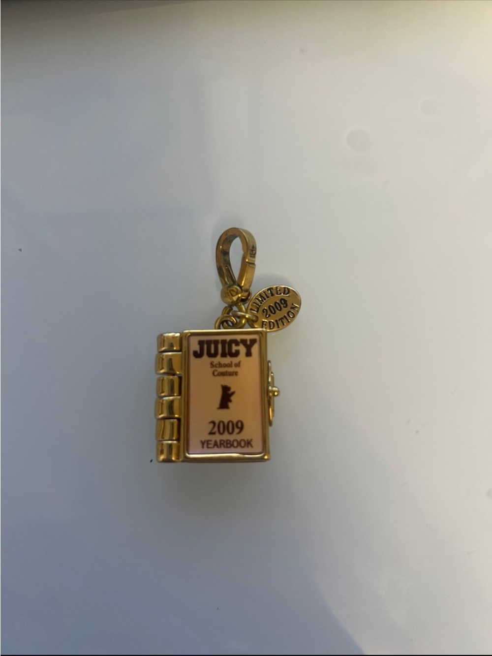 Juicy Couture Gold and Cream 2009 Yearbook Book Charm